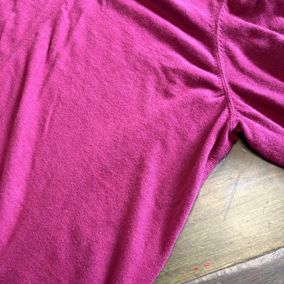 LOGO Lori Goldstein Tunic Sweater Top Burgundy Wine Merlot Pockets Plus Size 3X - Picture 7 of 9